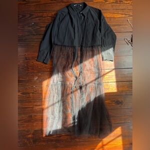Zara Black Shirt/Jacket with Mesh/Tulle Skirt. US SIZE SMALL.